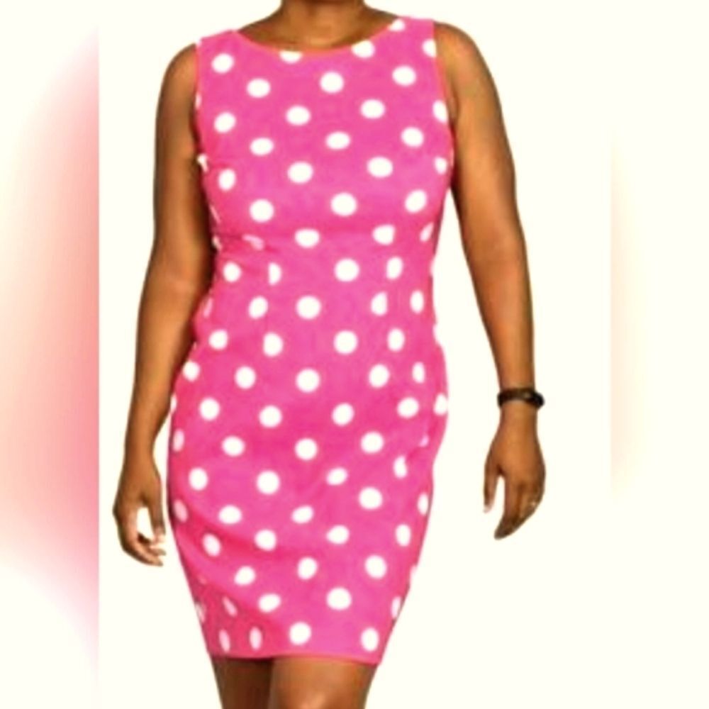 ALYX Pink and White Polkadot Sheath Dress, SIZE 8